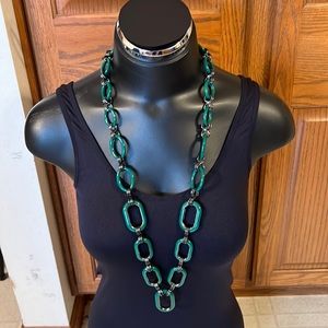 Talbots dark green statement necklace
